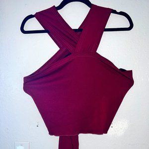 Crisscross Sleeveless Form Fitting Tank Halter Top